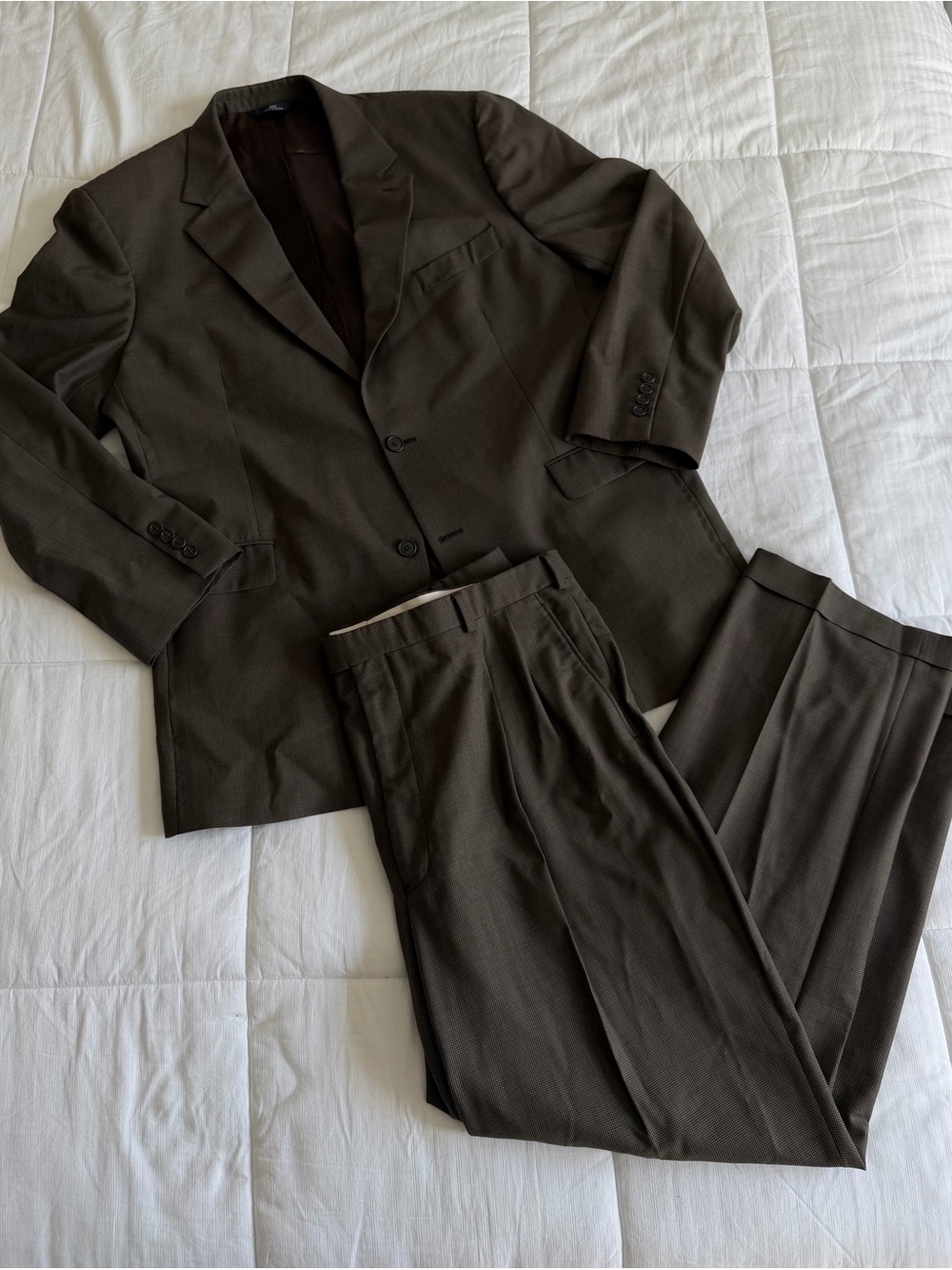 Brooks Brothers Dark Brown Houndstooth Two-Piece Suit